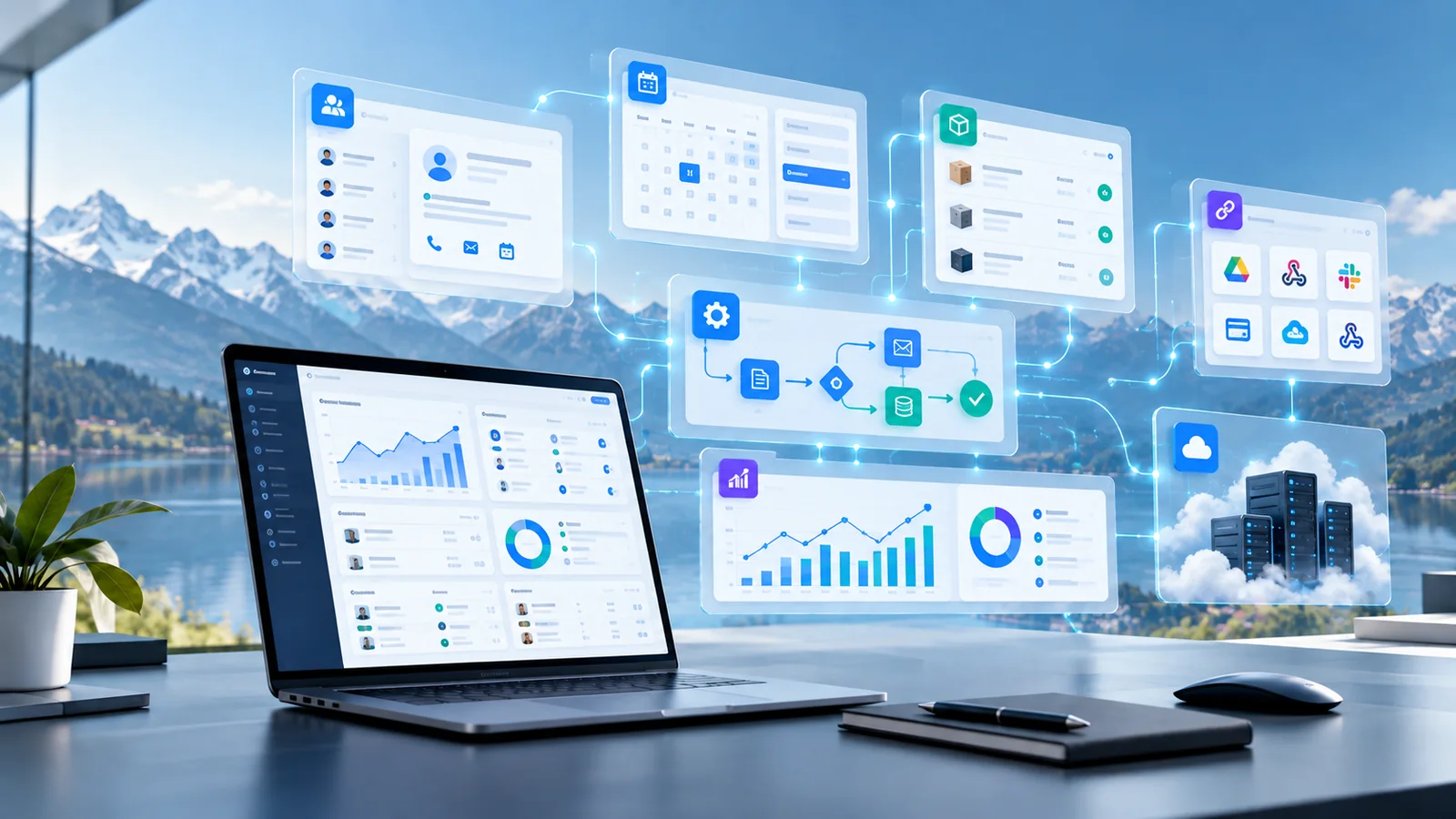 Module für CRM, Buchung, Inventar, API-Integration und Prozessautomatisierung